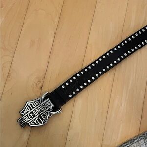 Harley-Davidson Black Studded Leather Belt